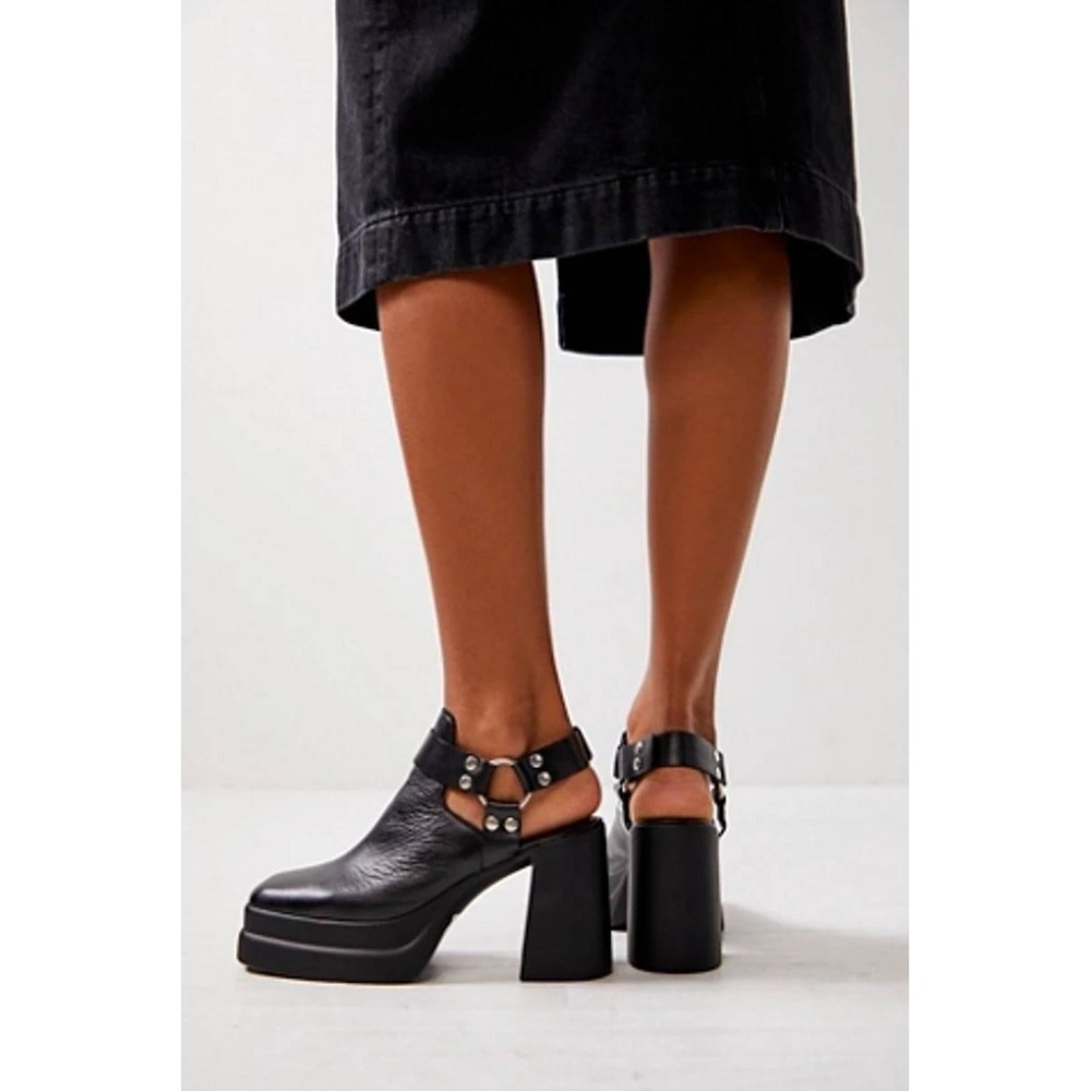 Free People Hybrid Harness Platform Booties 8.5 Black Leather $198